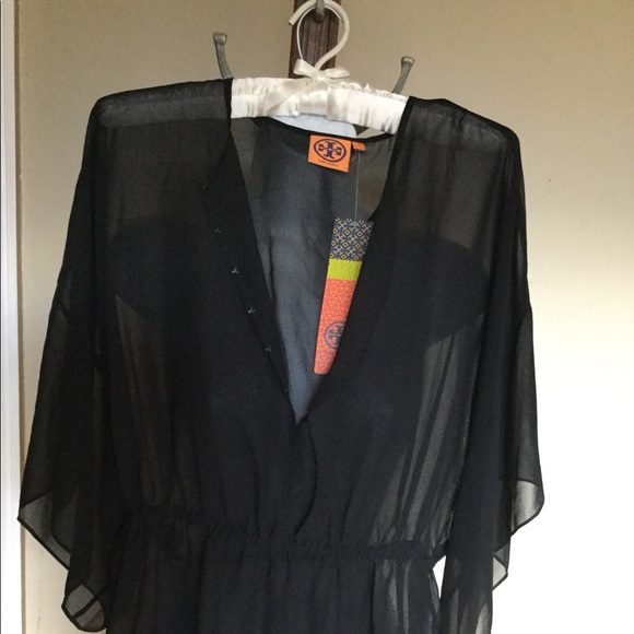 NWT TORY BURCH 4 Black Silk Batwing stretch waist